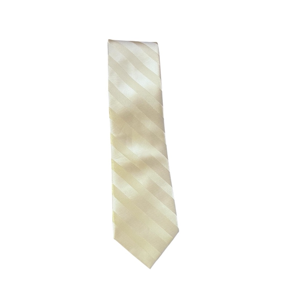 CROFT & BARROW Men’s Pale Yellow Tie Diagonal Stripe 3x 57”